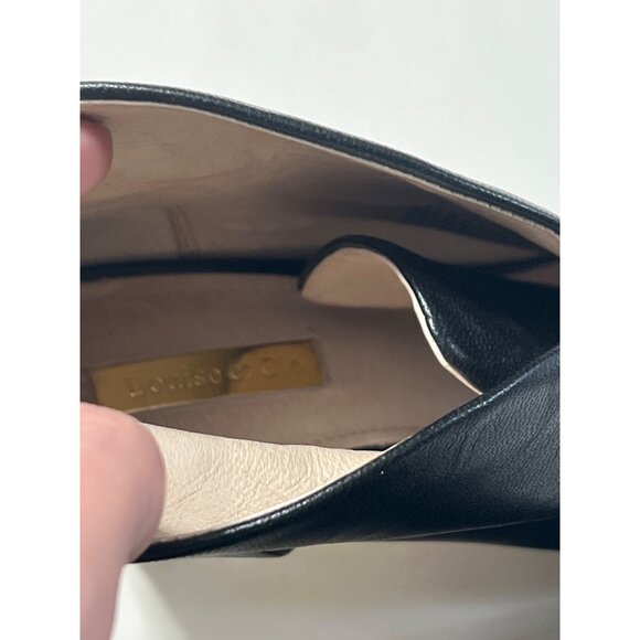 Louise Et Cie Black Leather Peep-Toe Ankle Booties Size 8 - Picture 9 of 10